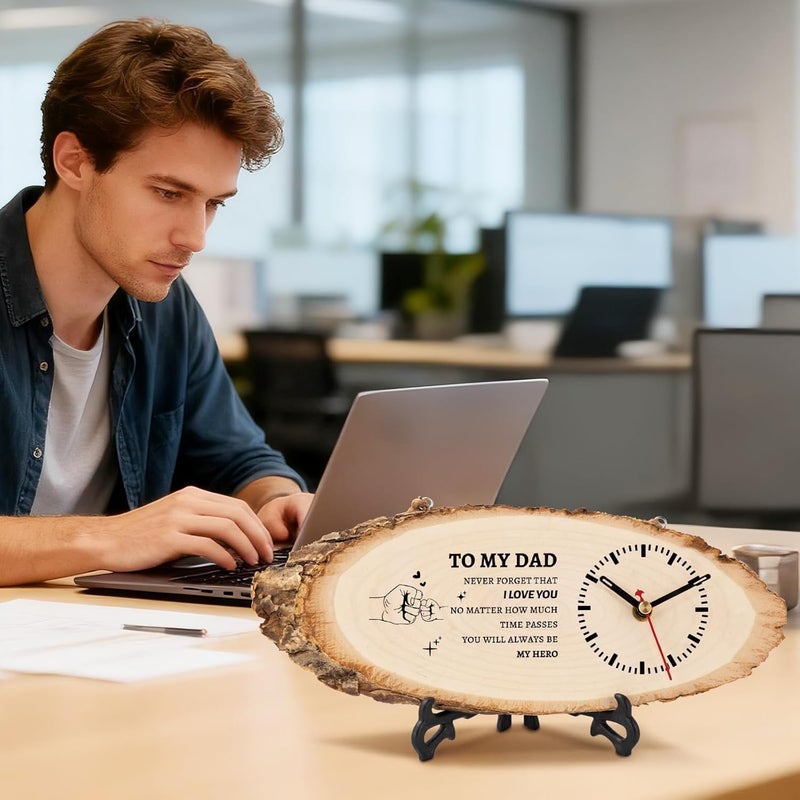 Calibron Gifts for Dad from Daughter Son, Dad Birthday Gifts Ideas Wooden Clock, Dad Retirement Birthday Gift DIY Clock Large - Image 3
